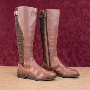 Cole Haan Women Idah Brown Leather Riding Equestrian Knee Boots sz 6.5